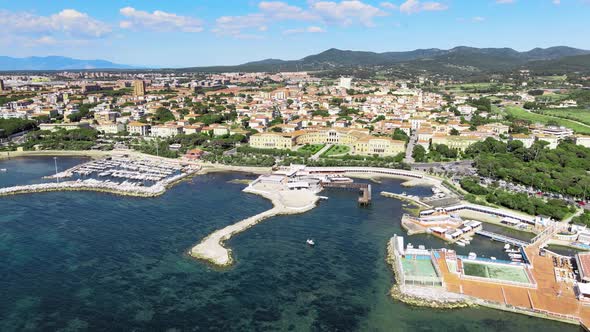 Amazing Aerial View of Livorno Coastline Tuscany