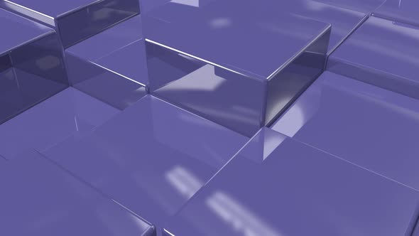 Animated Plastic Metal Cubes - Pantone 2022 Color of the Year Very Peri