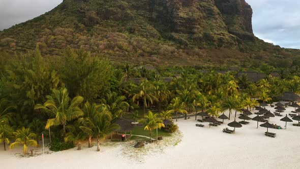 View From the Height of the Snowwhite Beach of Le Morne on the Island of Mauritius in the Indian