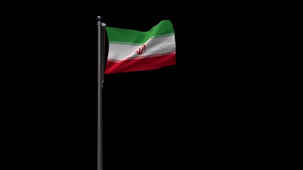 Iran Flag With Alpha  4K