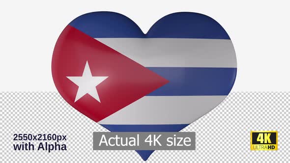 Cuba Flag Heart Spinning