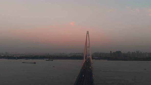 Sunrise of Yangtze River Bridge