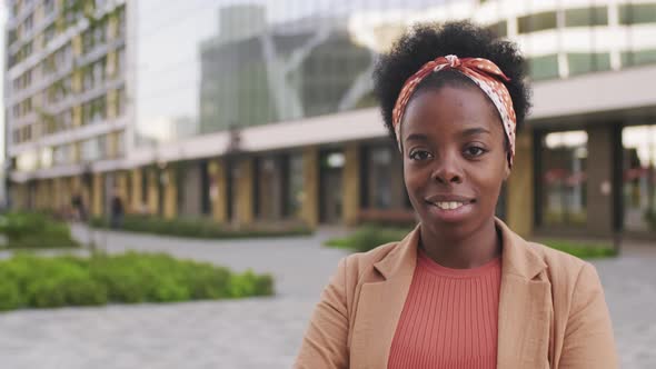  Portrait of Businesswoman Smiling for Camera Outdoors