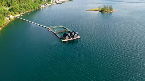 A small fish farm on a beautiful lake in Norway
