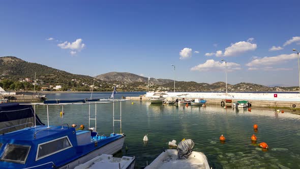 4K Hyperlapse Greece Port of Perani at Salamina Island