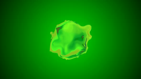 Beautiful Green color 3d Liquid animation On Green Background