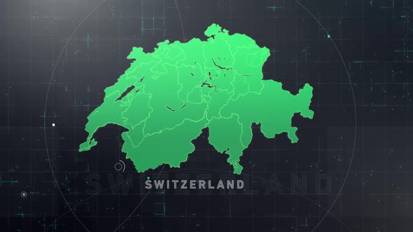 Digital Tech Switzerland Map Front View