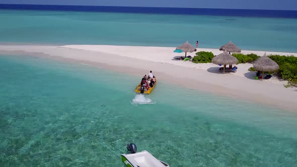 Aerial view nature of tropical lagoon beach wildlife by blue lagoon and sand background