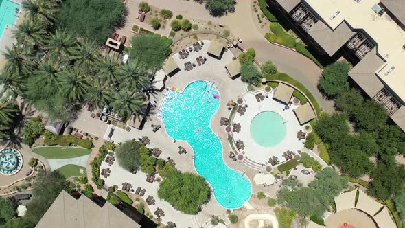 Descending On A Resort Pool From Above