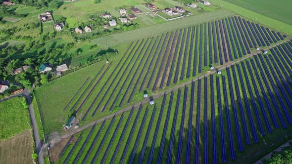 Rows of Photovoltaic Solar Cells