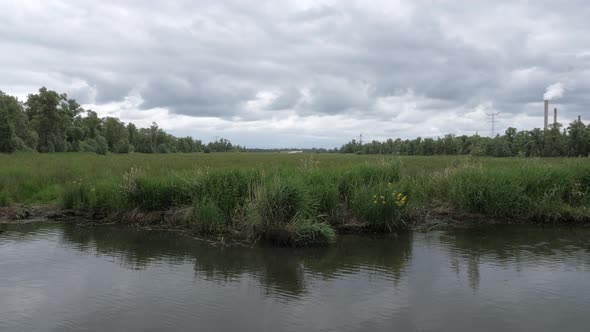 National Park Biesbosch in the Netherlands, sailing trough nature