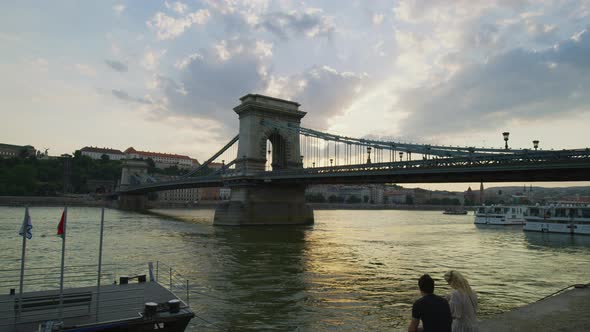 Szechenyi Chain Bridge in the afternoon