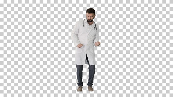 Dancing doctor doing some moves, Alpha Channel alt