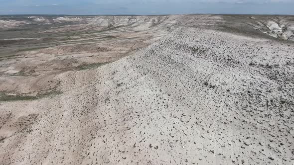 Limestone Mesa Hill Topography on Plain in Arid Barren Geography