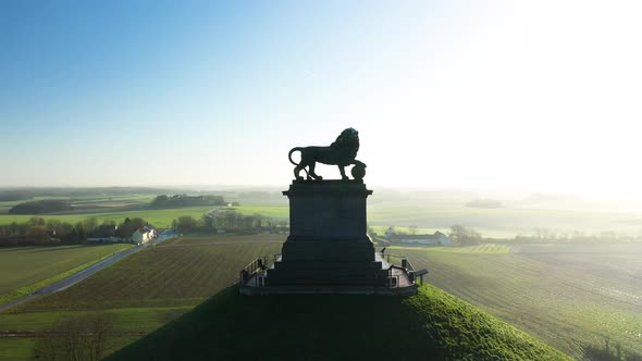 Aerial view of Waterloo War Memorial, Belgium.