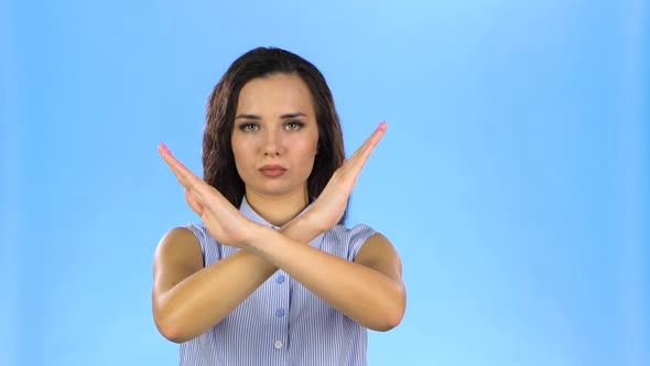 Woman Looking Eyes To Eyes Showing She Is Fed Up with Something