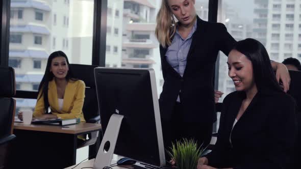 Young Leader Gives Advice to Young Woman Worker