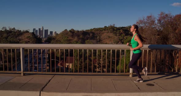 Athletic Woman Running Slow Motion