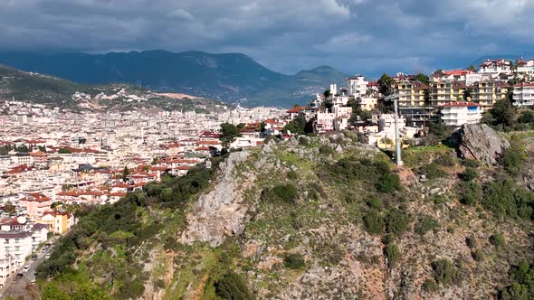 Funicular Aerial View 4 K Alanya Turkey