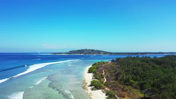 Lombok, Bali, Indonesia, Gili islands surrounded by crystal clear turquoise sea water and deep sea o