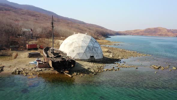 The Dome of the Abandoned Laboratorydolphinarium in Vityaz Bay