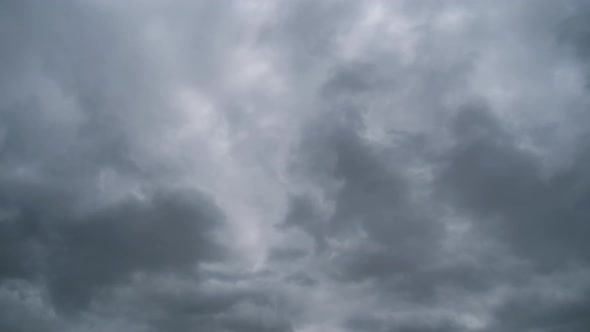 Storm Clouds Are Moving in Sky, Timelapse