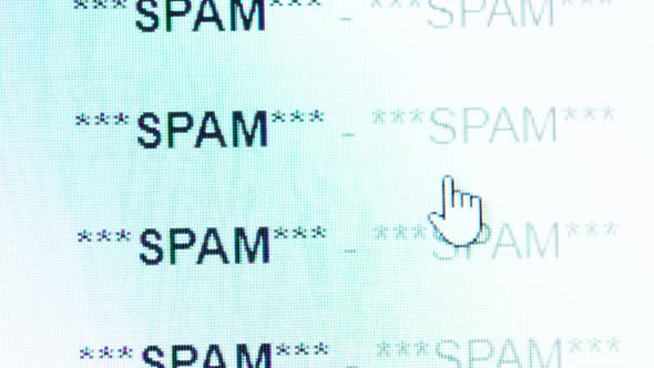 Scrolling in an email inbox full of spam messeges