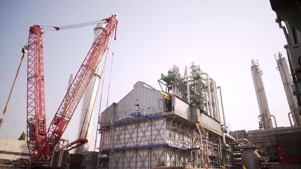 Ukraine  May 2016 View of Loaded Oversized Cargo Truck Near Chemical Plant