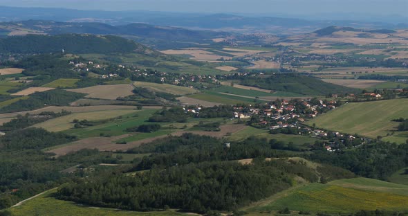 Jussat from the plateau of Gergovie, Puy-de-Dome, Auvergne, France