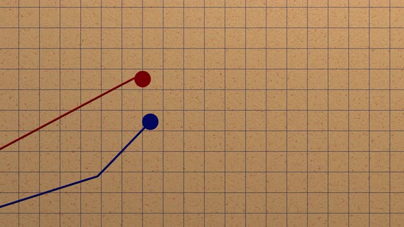 Stock price chart on the notebook page. Growth and decline dynamics. alt