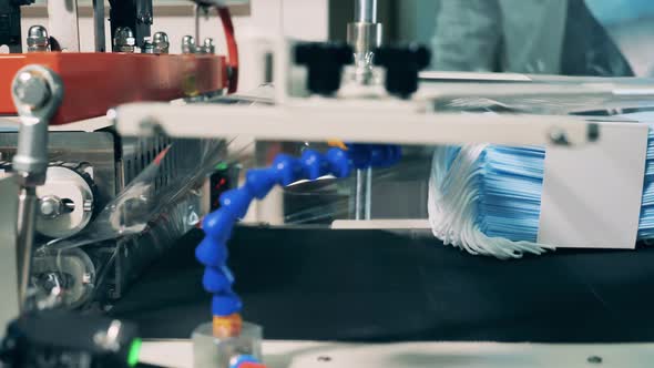 Face Mask Packing Machine at a at a Medical Mask Production Factory