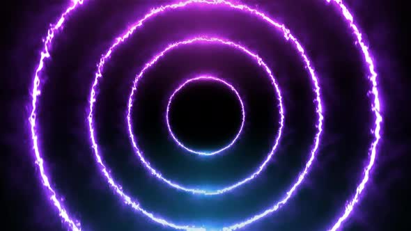 Glow and Rotate Multi Stacked Neon Light Circle