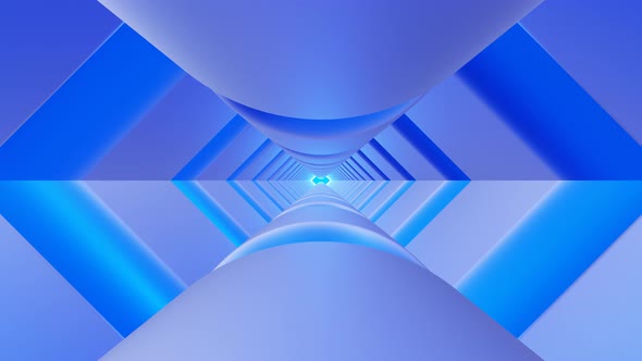 Fast Blue Tunnel with Arrows Seamless Animation 3d Render Background