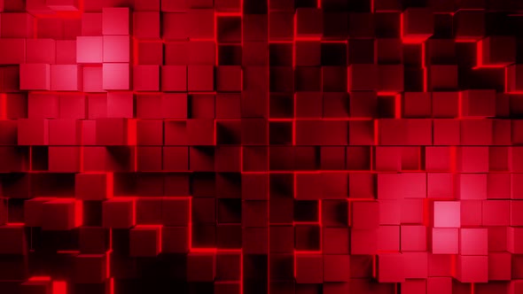 Red Lighted Bricks Wall Background Vj Loop HD