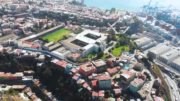 National Maritime Museum, Street May 21 Avenue (Valparaiso, Chile) aerial view