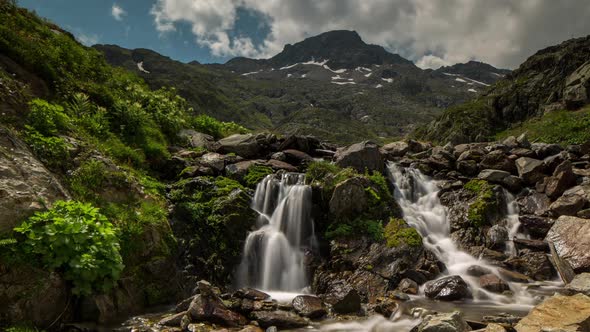 Great St Bernard Pass alps switzerland mountains waterfall