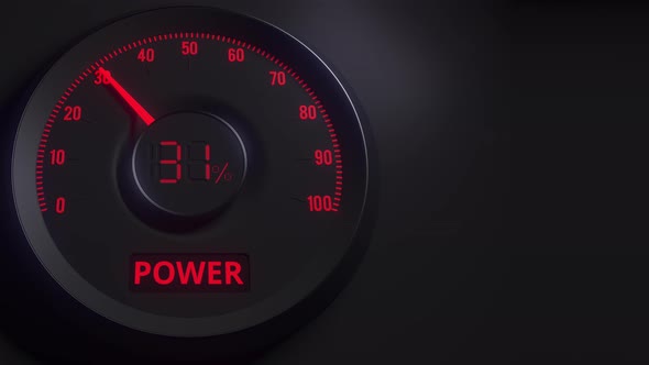 Red and Black Power Meter or Indicator