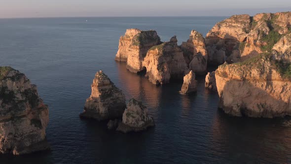 Aerial view of rocky shore in Lagos