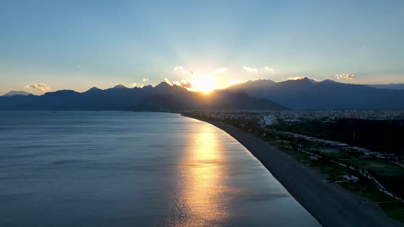 Central Beach Aerial View Turkey Antalya 4 K