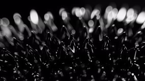 Super Slow Motion Macro Shot of Magnetic Liquid Ferrofluid in Motion at 1000Fps