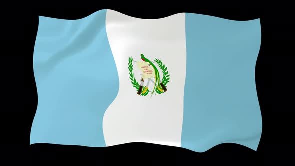 Guatemala Flag Wave Motion Black Background