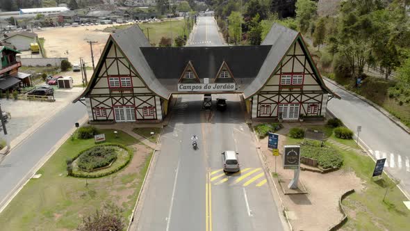 Aerial view of the city of Campos do Jordao. Important tourist site