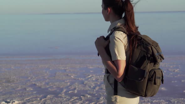 Woman Tourist in Nature