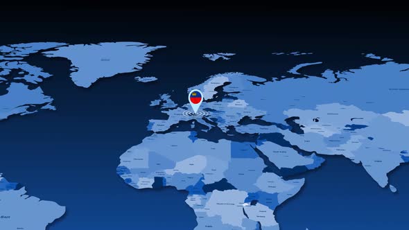 Liechtenstein Location Tracking Animation On Earth Map