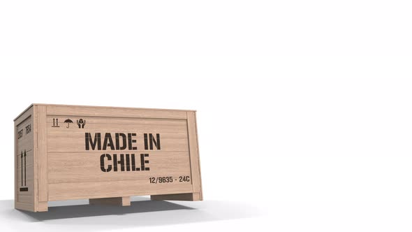 Wooden Crate with MADE IN CHILE Text