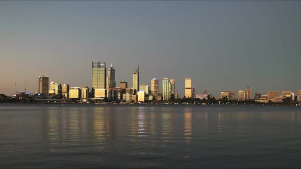 perth sunset pan from south perth esplanade
