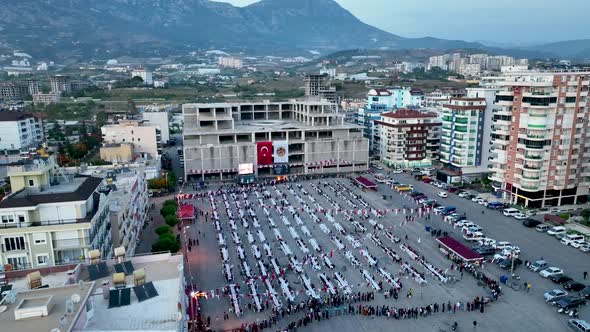 Wedding preparation aerial view Turkey Alanya 4 K