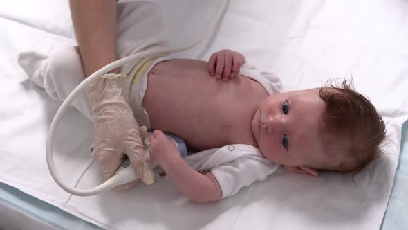 Ultrasound Examination of a Newborn Baby
