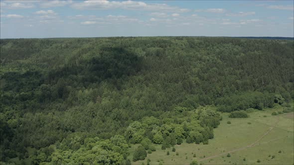 Hilly Surface in Summer Filmed From a Height