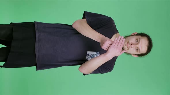Portrait of a Man on a Green Screen